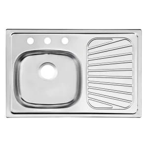 Fregadero de empotrar 80x52 escurridor derecho Tramontina