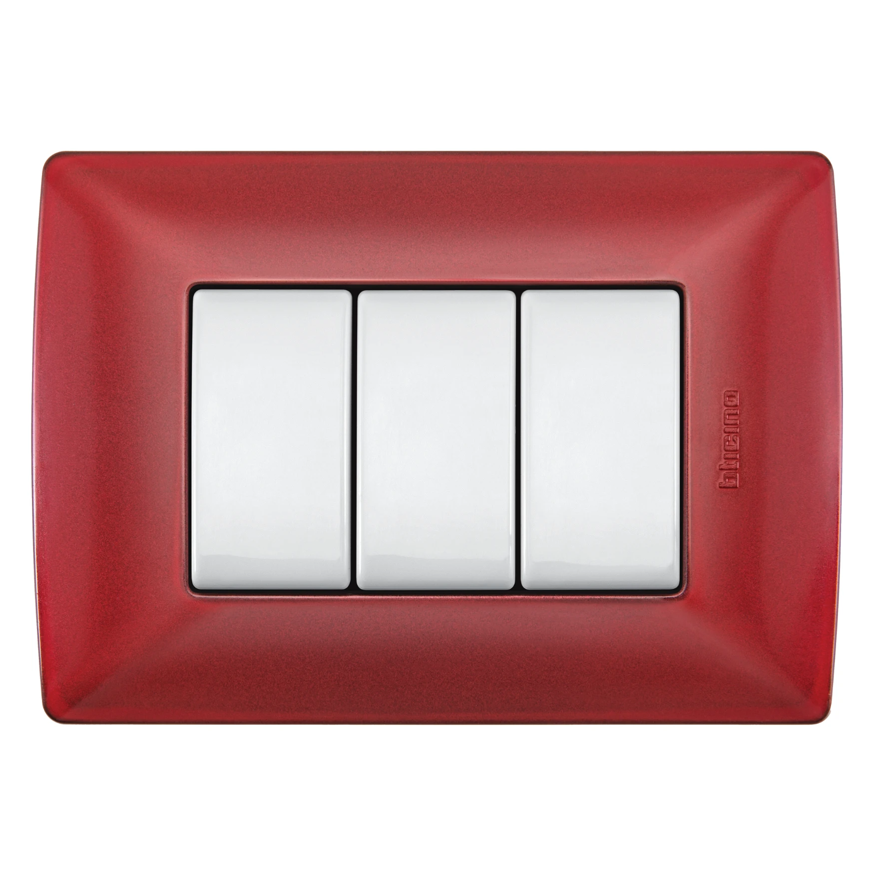 Placa rubí 3 módulos Quinziño MX QZ4803M3XRM Bticino