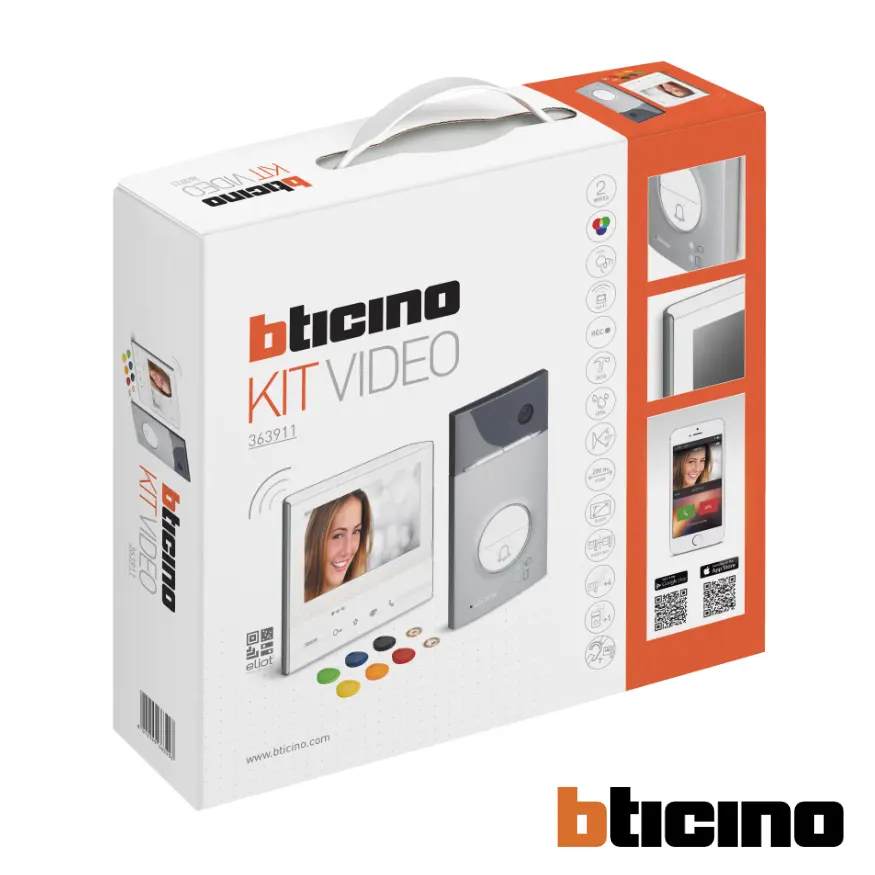 Kit de videointerfón WIFI con pantalla táctil a color de 7" 363911 Bticino