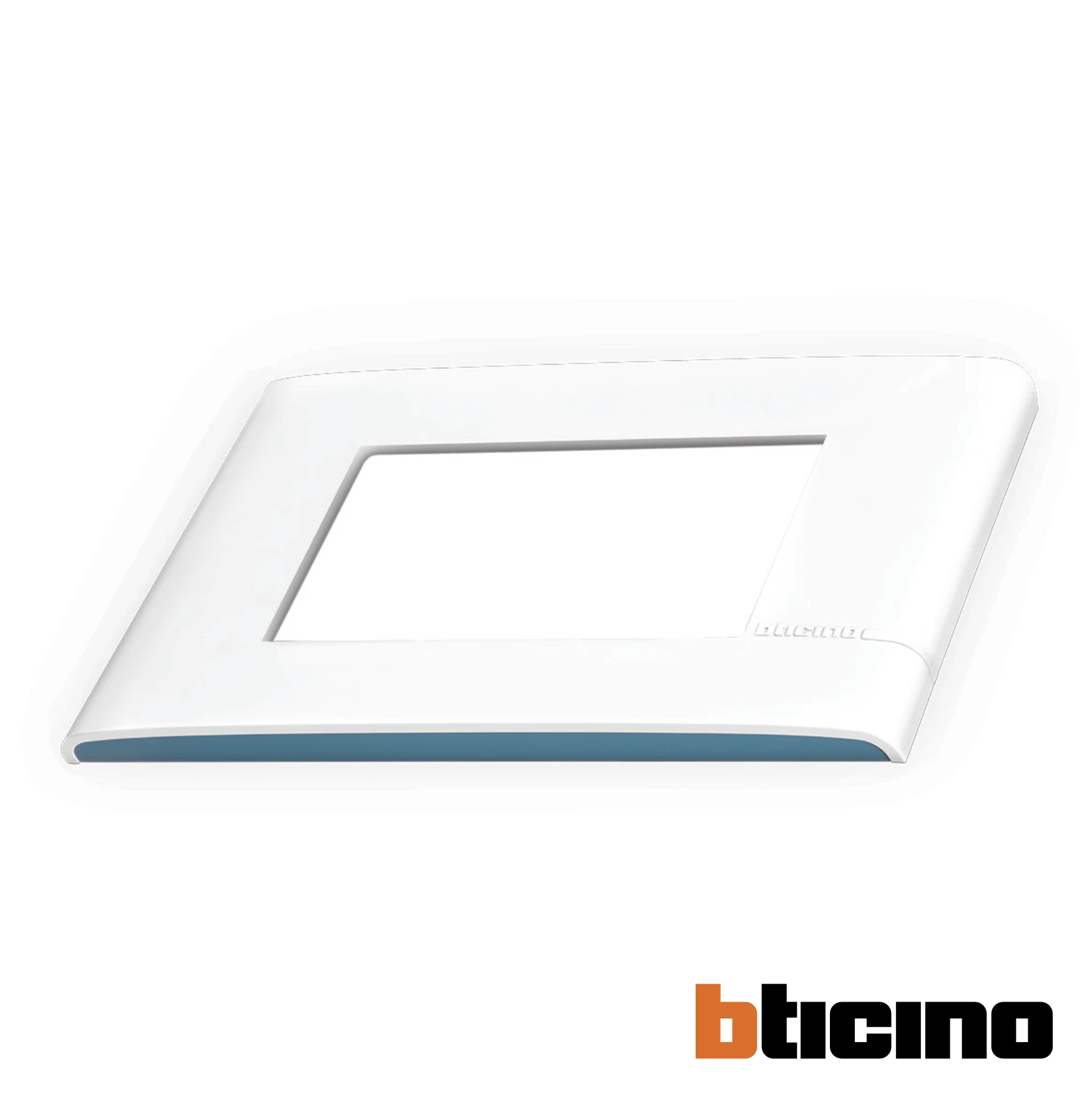 Placa blanca/aqua de 3 módulos Modus Pro Bticino