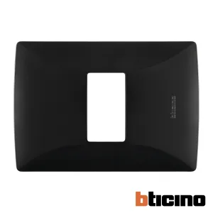 Placa negro mate de 1 módulo Quinziño MX Bticino