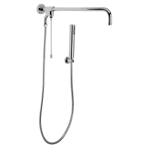 Regadera manual Helvex RM-14 con desviador y brazo angular redondo cromo