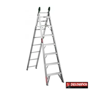Escalera de aluminio convertible de 15 escalones 115216 Peldaños