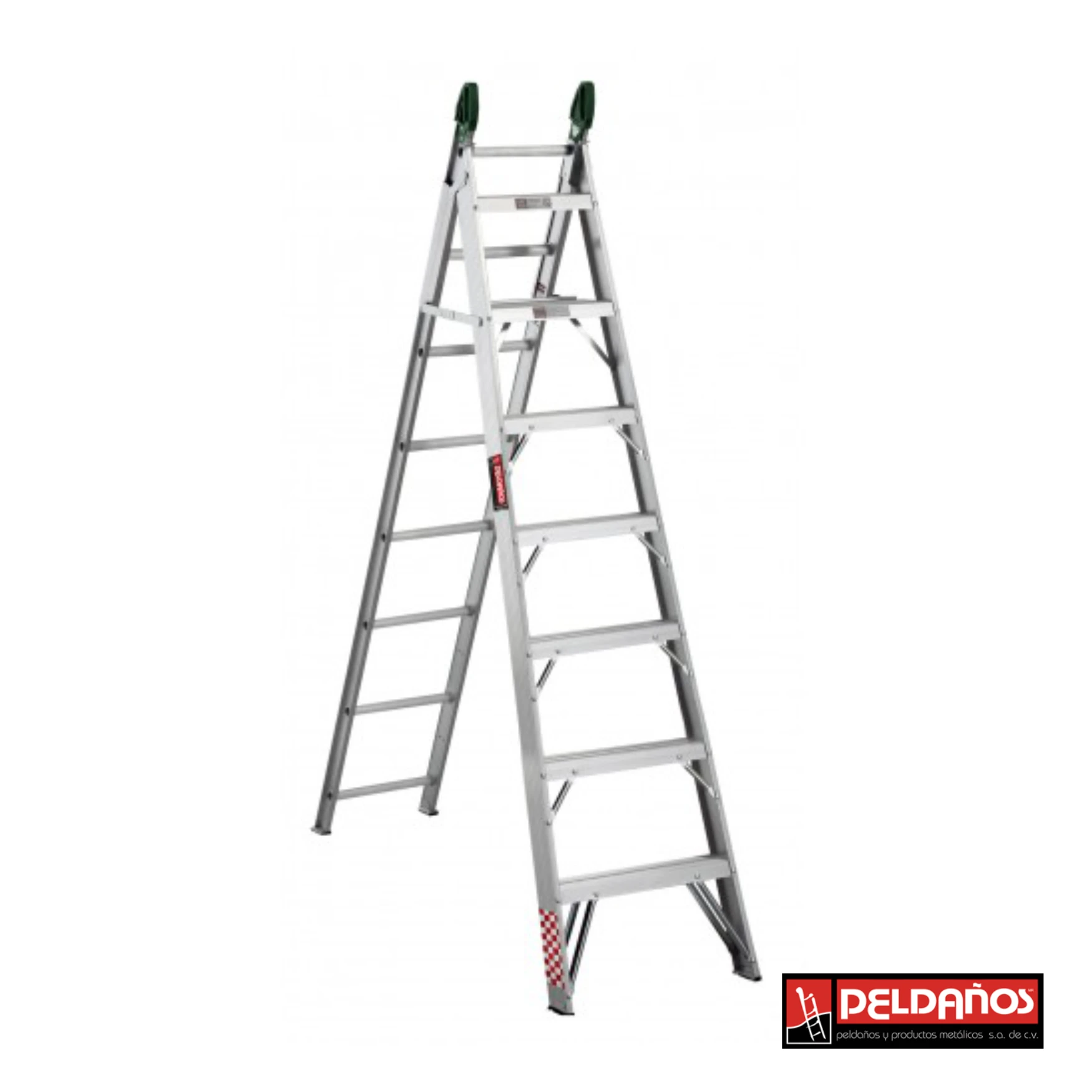 Escalera de aluminio convertible de 15 escalones 115216 Peldaños
