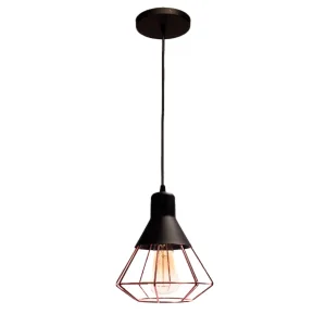 Luminario colgante industrial con rejilla cobre Maxxi