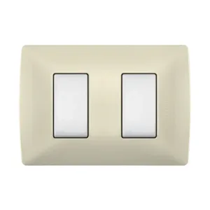 Placa marfil 2 módulos Quinziño MX QZ4803M2MA Bticino
