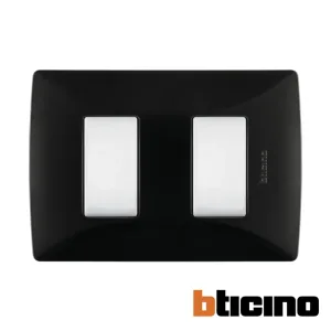Placa negro obsidiana 2 módulos Quinziño Mx QZ4803M2NR Bticino