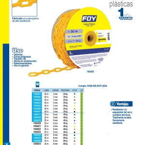 Cadena de PVC de 6mm 143421 Foy Tools