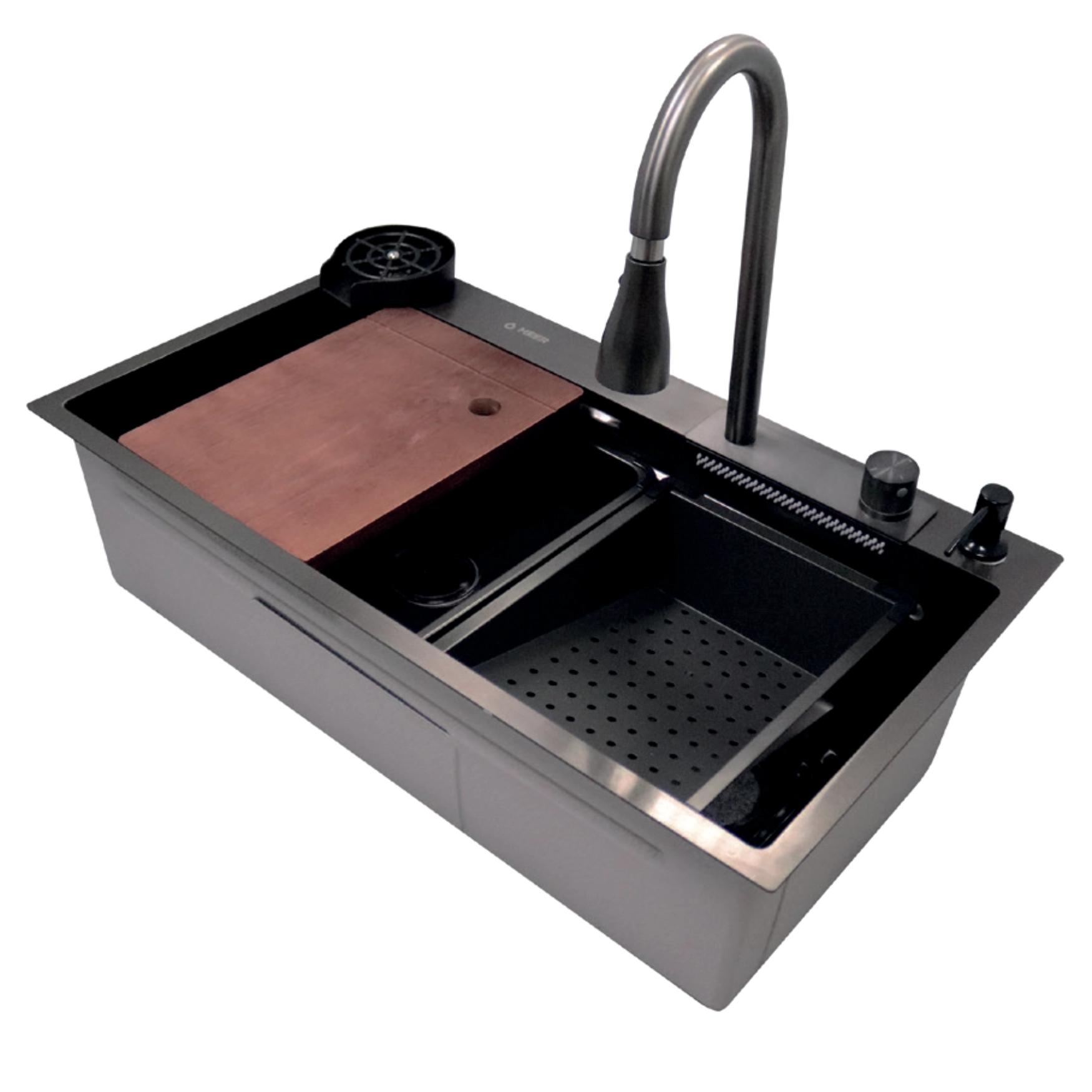 Set de tarja empotrable MEER TS7545-1S 80×45×23 cm satinado con accesorios Set de tarja empotrable MEER TS7545-1S 80×45×23 cm satinado con accesorios