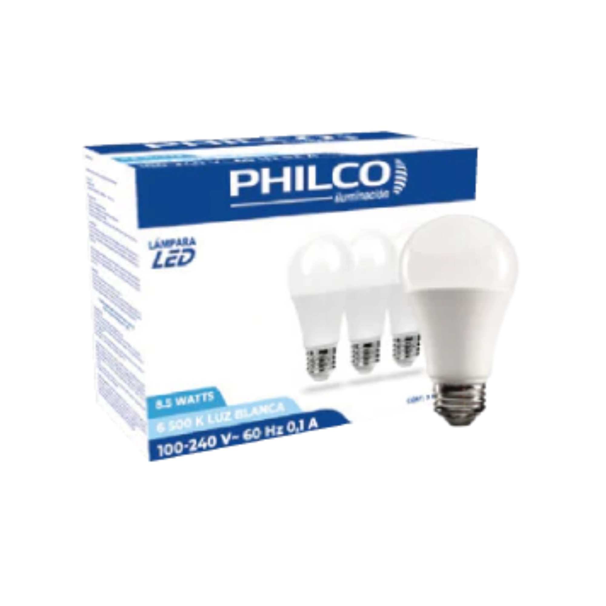 Pack 3 Focos LED Philco 8.5 W luz blanca fría 6500 K Ferretería Onofre 2 Pack 3 Focos LED Philco 8.5 W luz blanca fría 6500 K