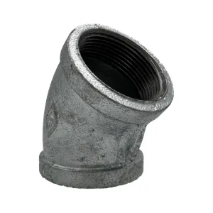 Codo galvanizado 45° x 1 1/2” roscado hembra-hembra