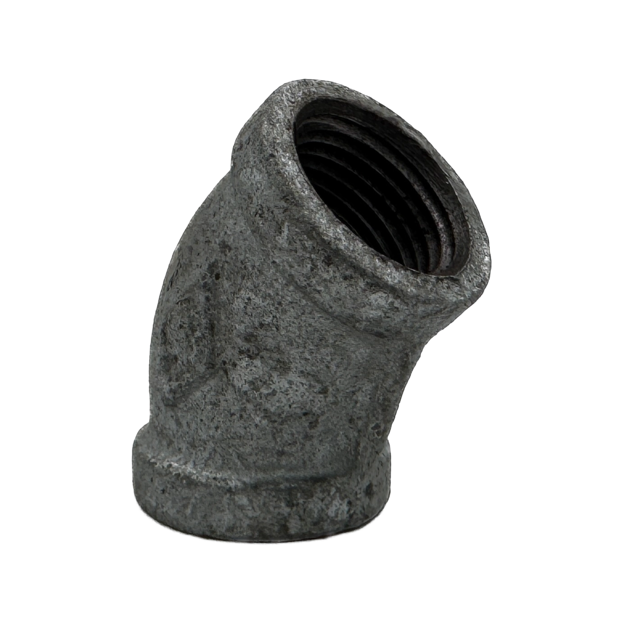 Codo galvanizado 45° x 1/2” roscado hembra-hembra