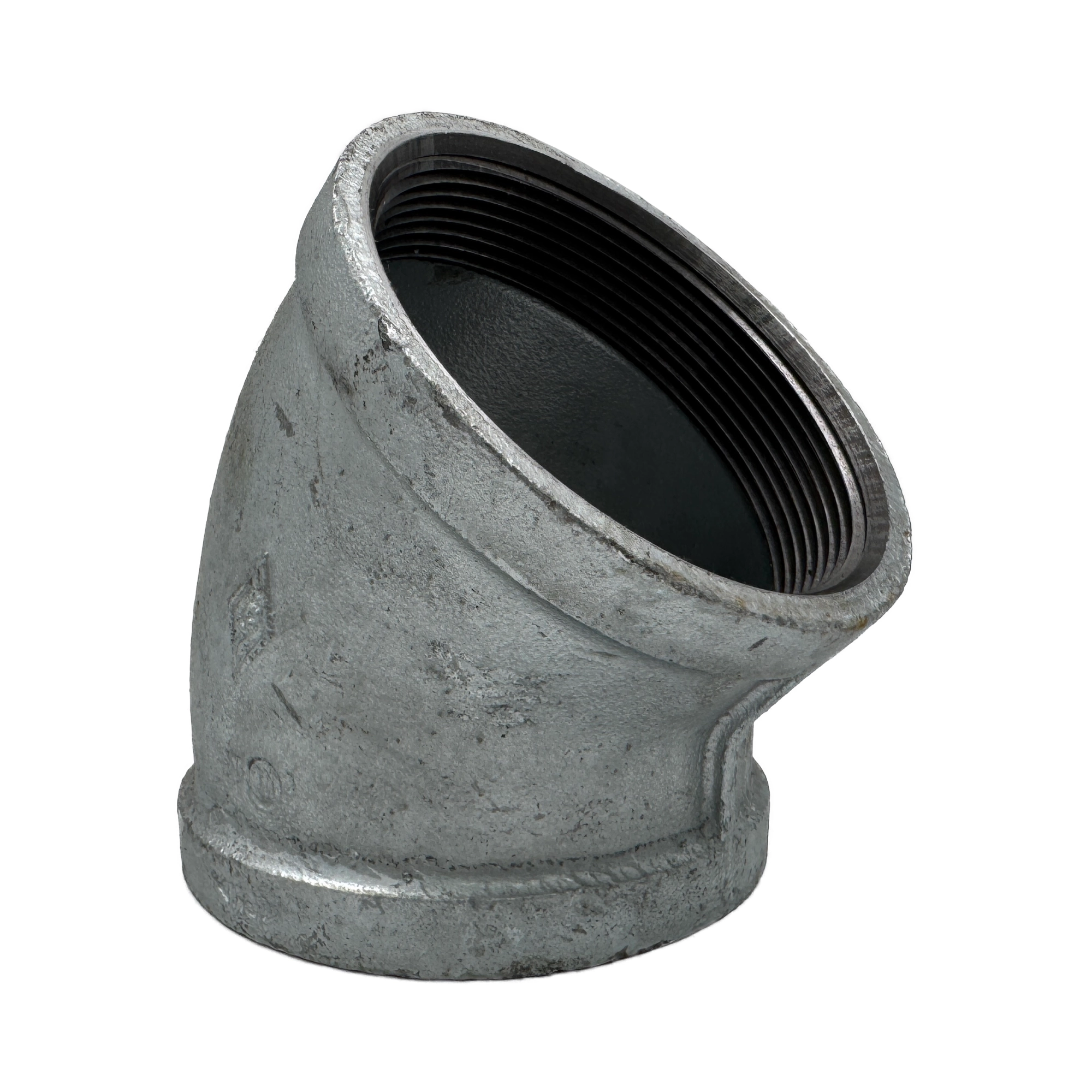 Codo galvanizado 45° x 4” roscado hembra-hembra Ferretería Onofre Codo galvanizado 45° x 4” roscado hembra-hembra