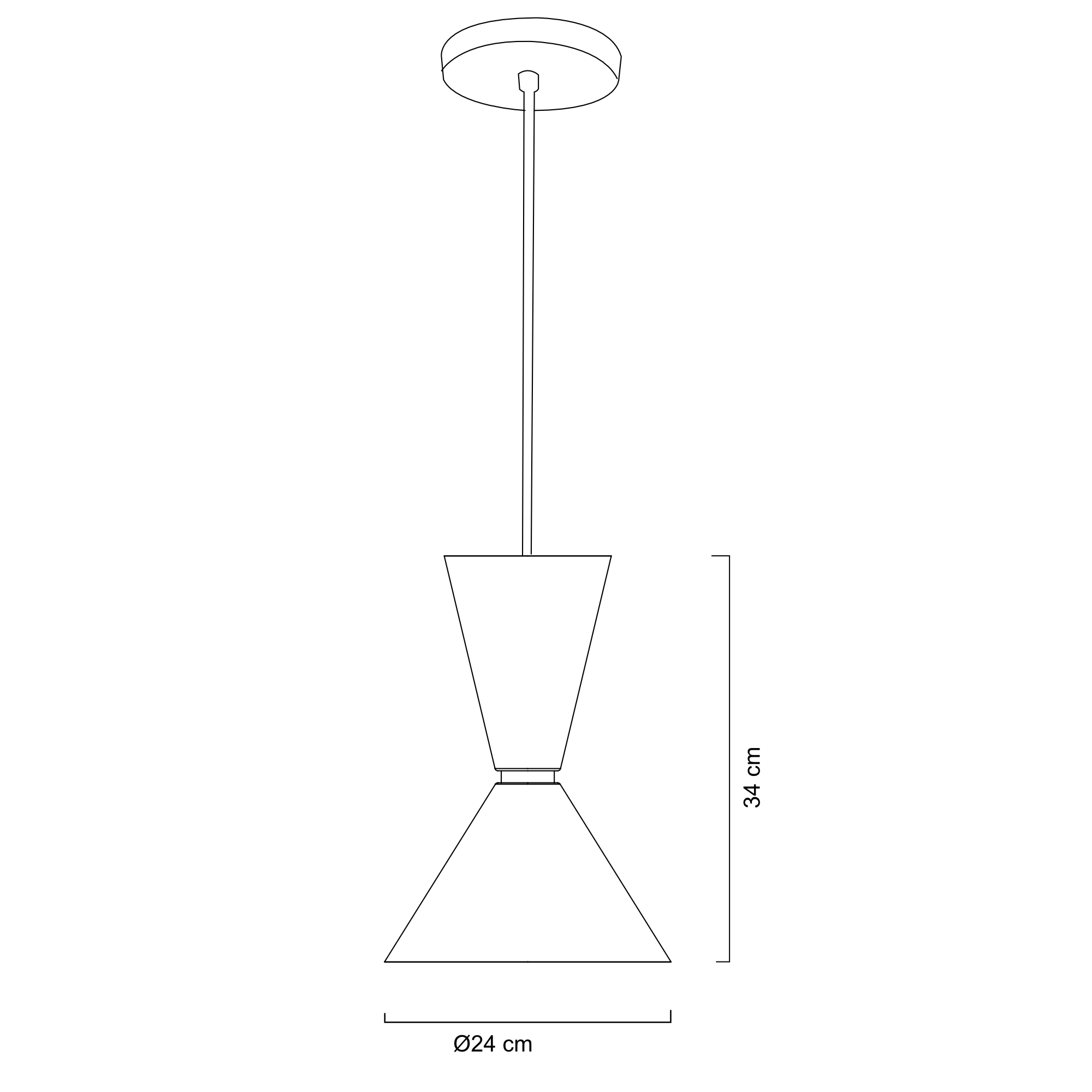Luminario colgante cónico doble metal negro Ø24 cm – MX-CL8032:N Maxxi ferreteria onofre