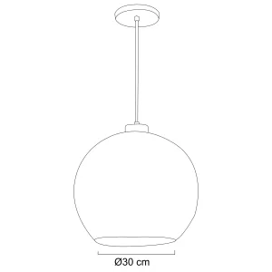 Luminario colgante esfera vidrio cobre Ø30 cm – MX-CL8041 Maxxi