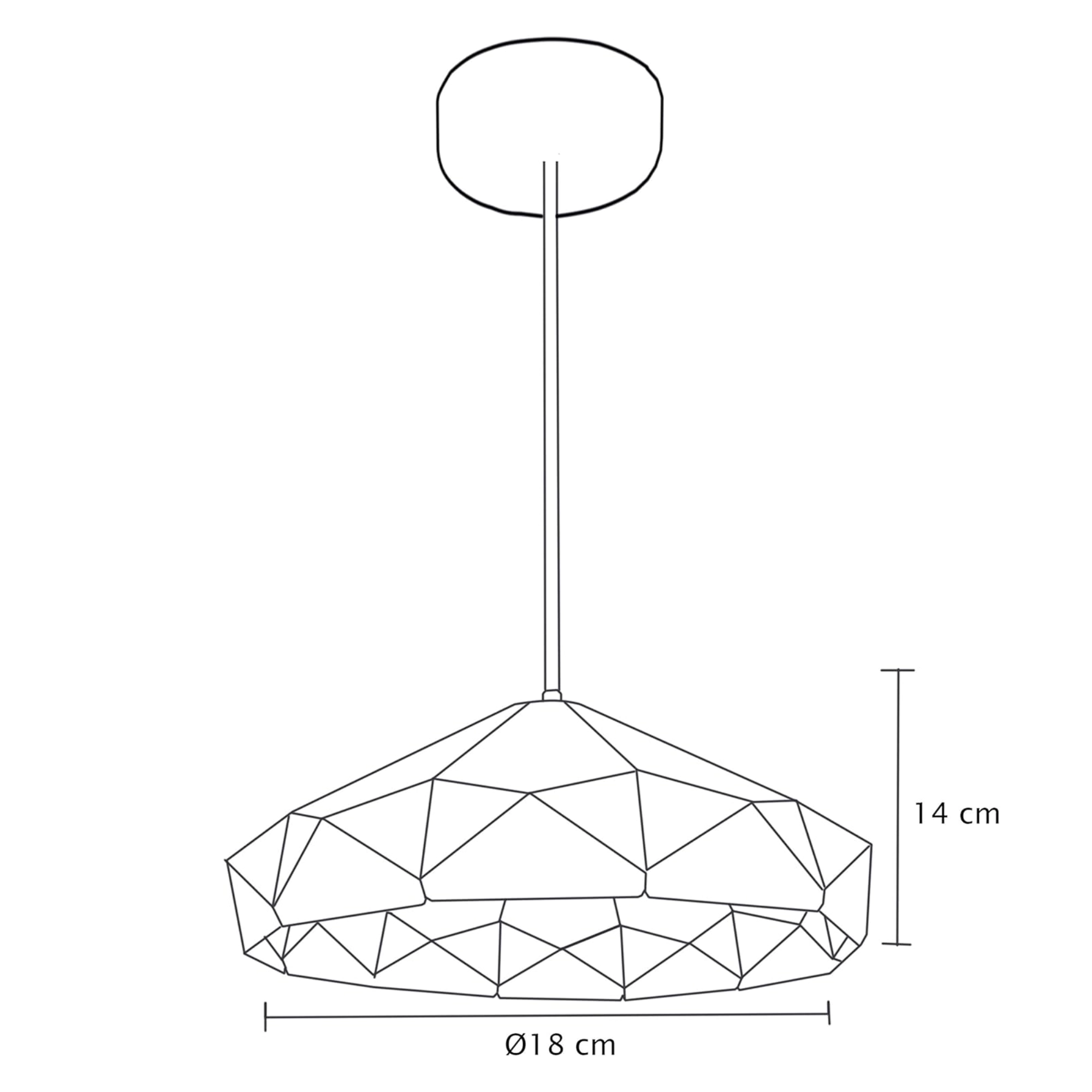 Luminario colgante geométrico metal negro Ø18 cm – MX-CL1816-N Maxxi ferreteria onofre Luminario colgante geométrico metal negro Ø18 cm – MX-CL1816-N Maxxi