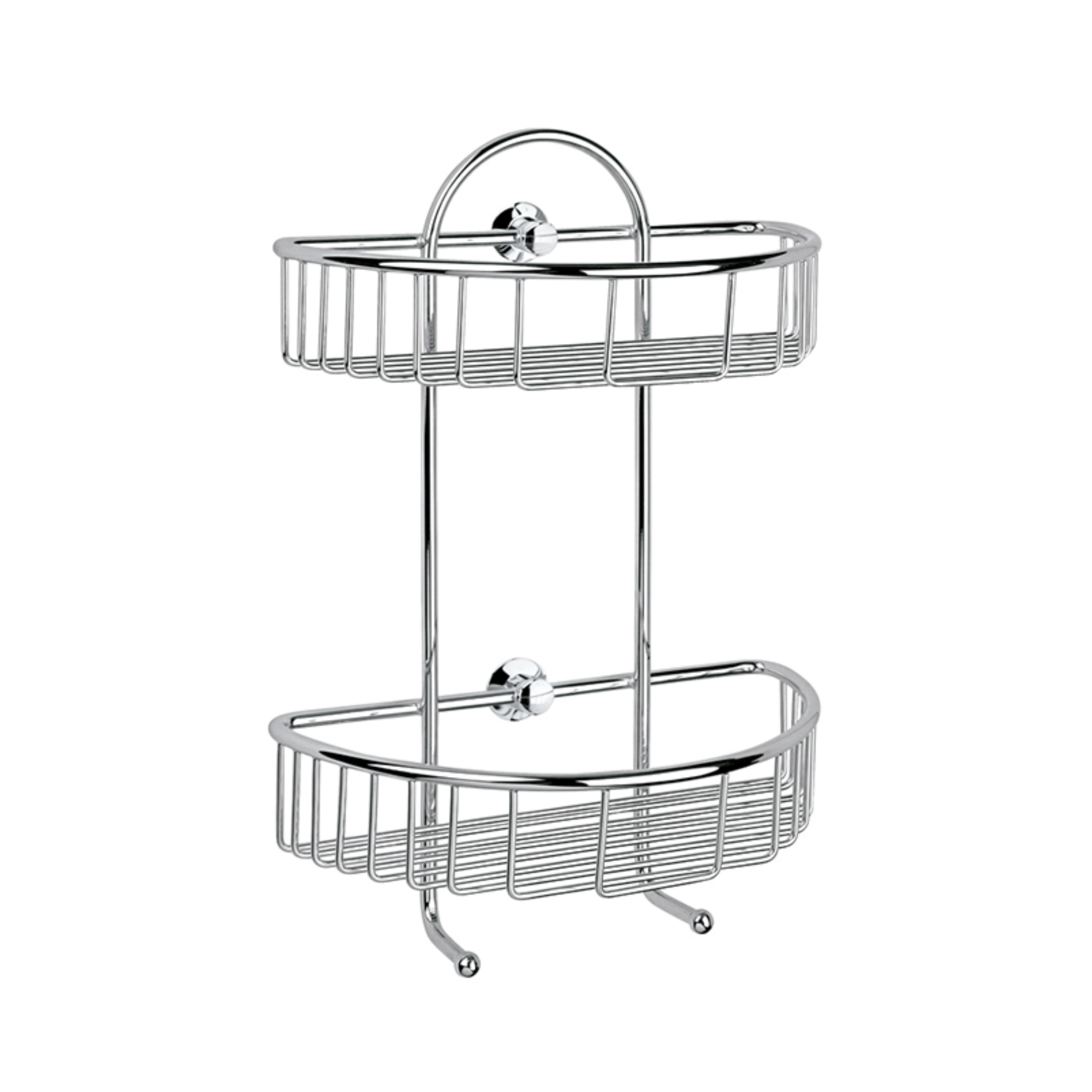 Repisa de rejilla semicircular doble para baño acabado cromo - Helvex REJ-03