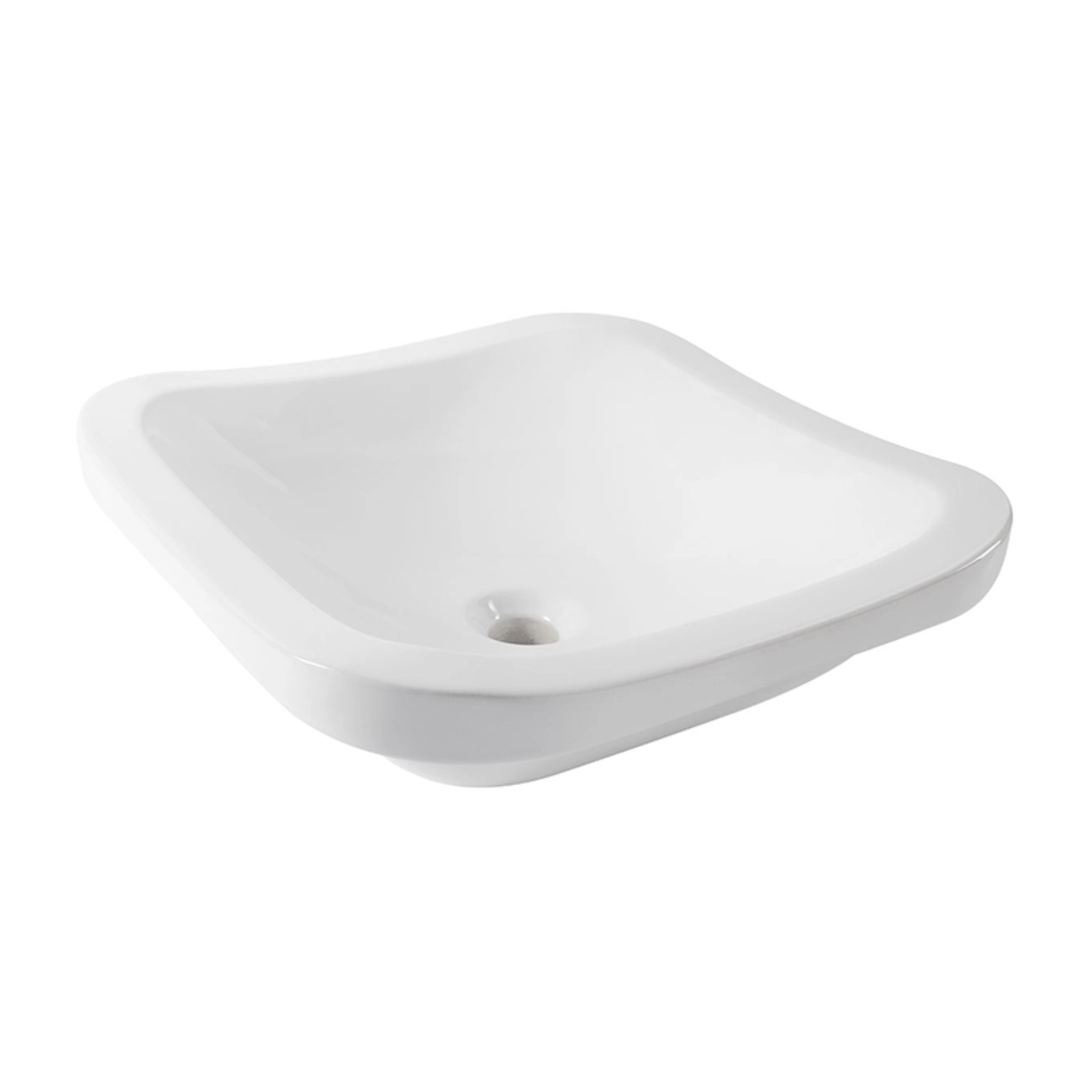 Lavabo de sobreponer sin rebosadero cerámica blanca LV STALA Helvex