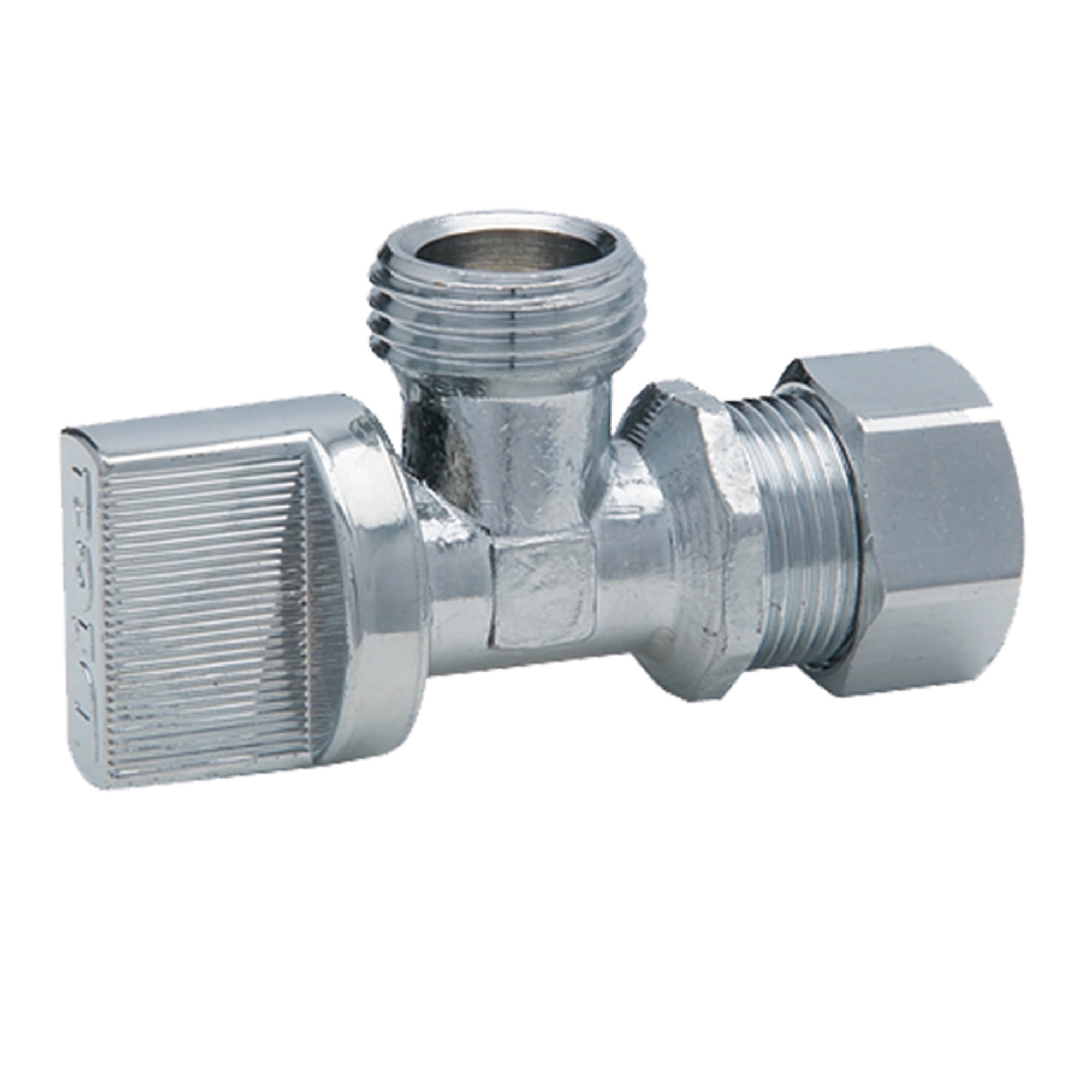 Llave angular de paso 1/4 de vuelta con barrilito 1/2 pulgada cromo Dica 3401CVB