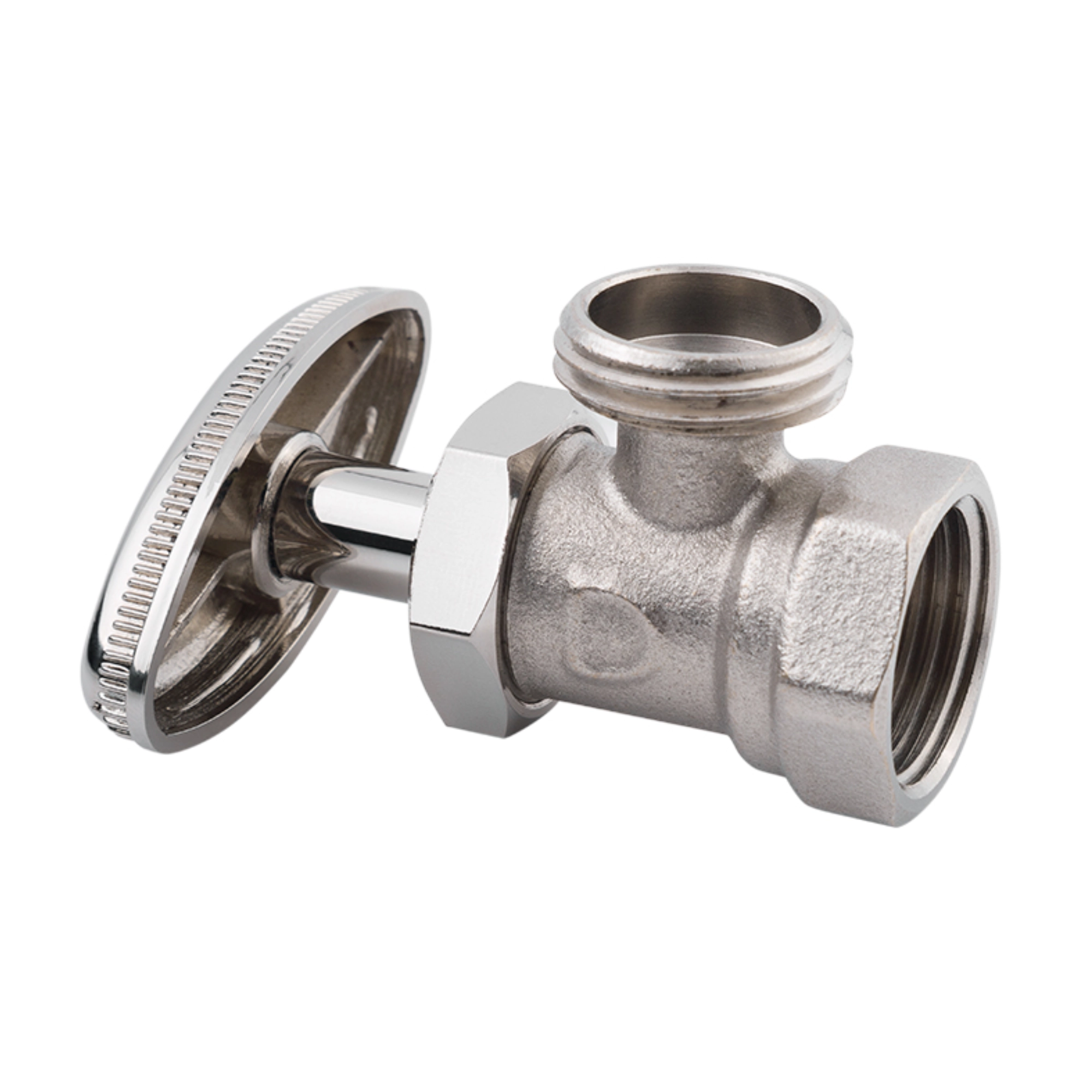Llave angular de paso vuelta completa roscable 1/2 pulgada niquelada Dica 3401SCE