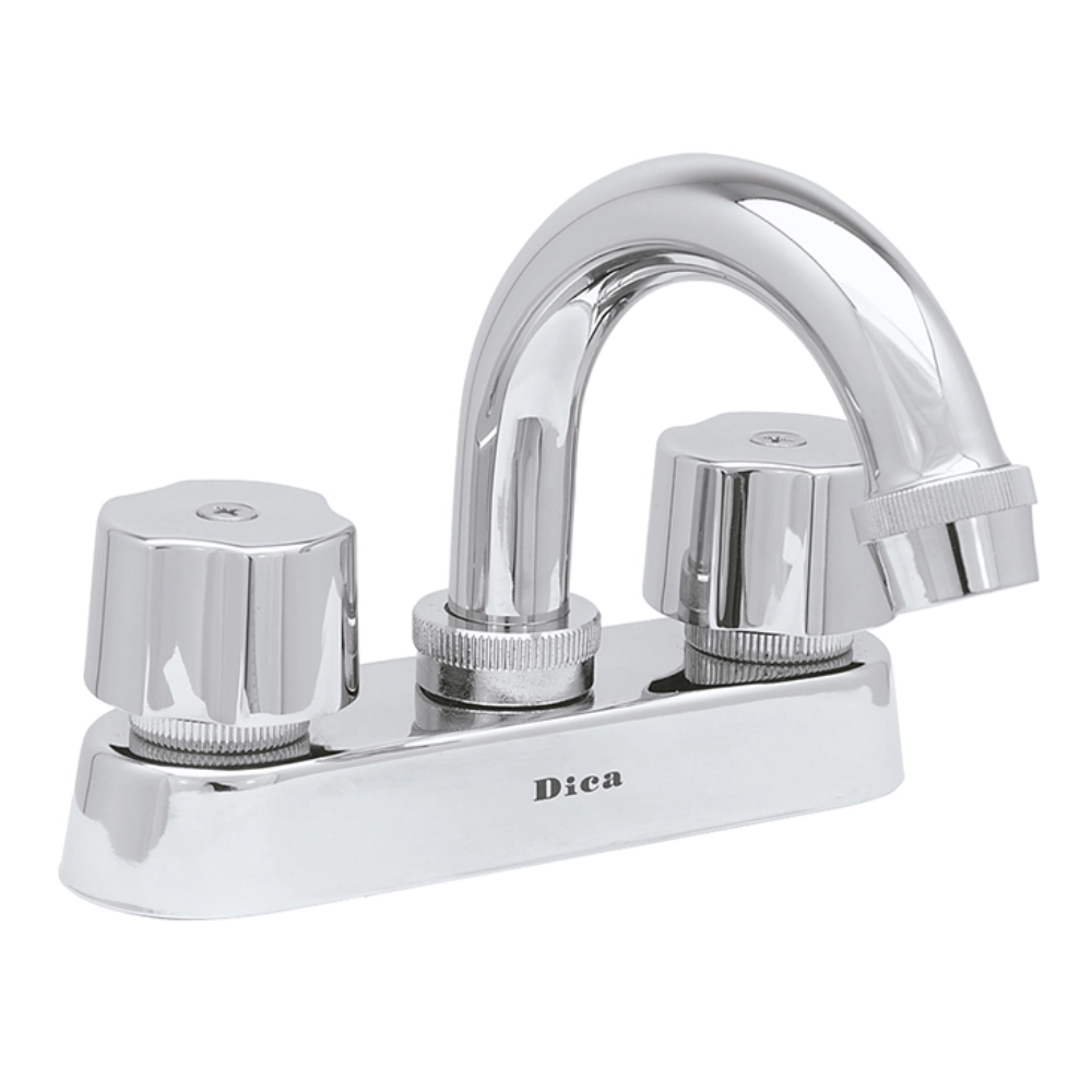 Mezcladora para lavabo 4 pulgadas dos manerales octagonales cromo Dica 4048BARV