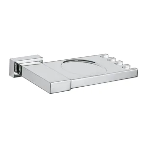 Portacepillos con portavaso para baño cromo – 16107 Helvex
