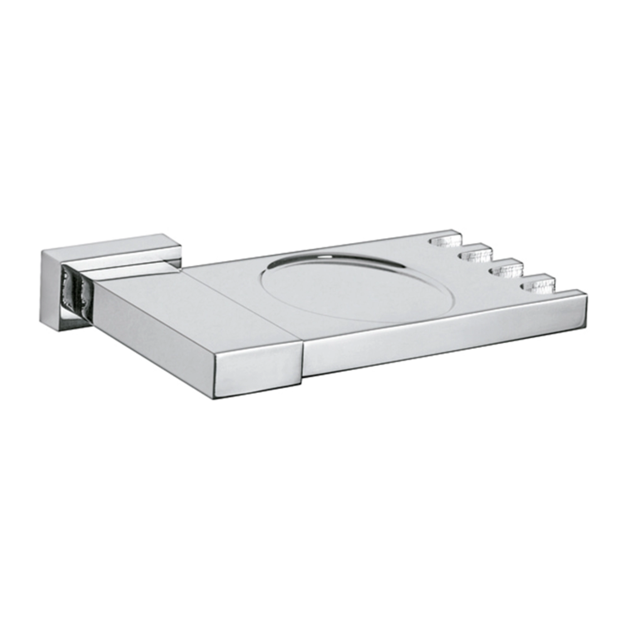 Portacepillos con portavaso para baño cromo – 16107 Helvex