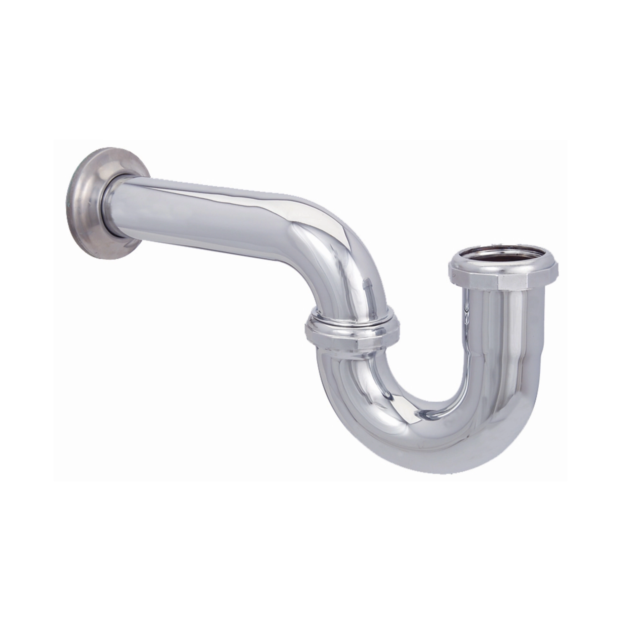 Céspol tipo P para lavabo DICA 4207SC en acabado cromo con tubo rígido para desagüe