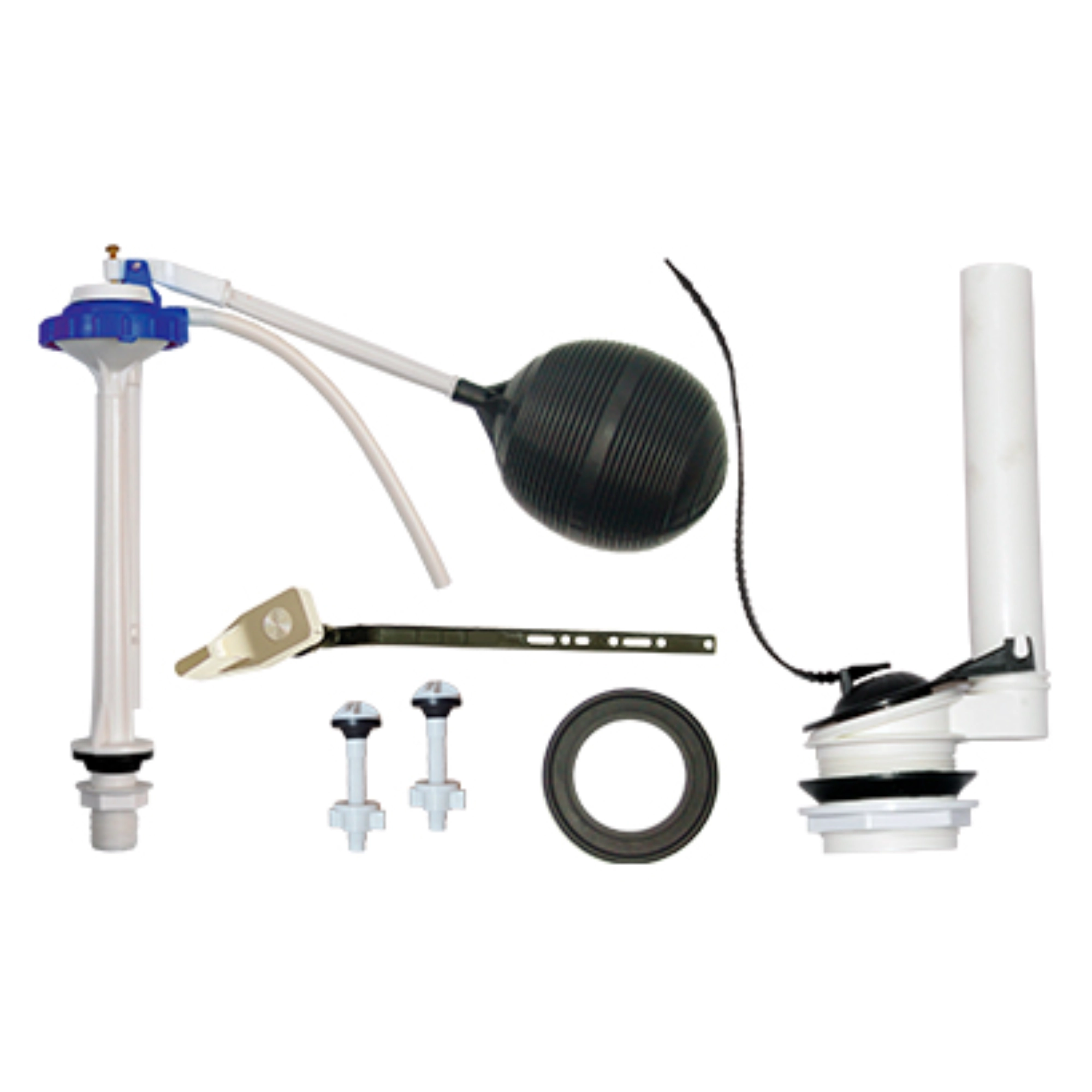 Kit completo de reparación para tanque de excusado clásico Coflex PS-A005 con válvulas flotador palanca empaque y tornillos