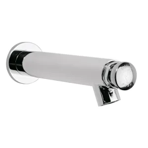 Llave temporizadora para lavabo a pared acabado cromo Helvex TV-121 con botón antibacterial y cierre automático