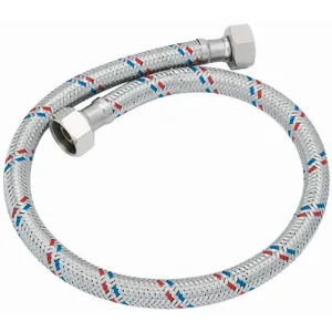 Manguera flexible para excusado 35 cm trenzado aluminio tuercas latón Dica 4135AL conexión 1/2 a 7/8 pulgada
