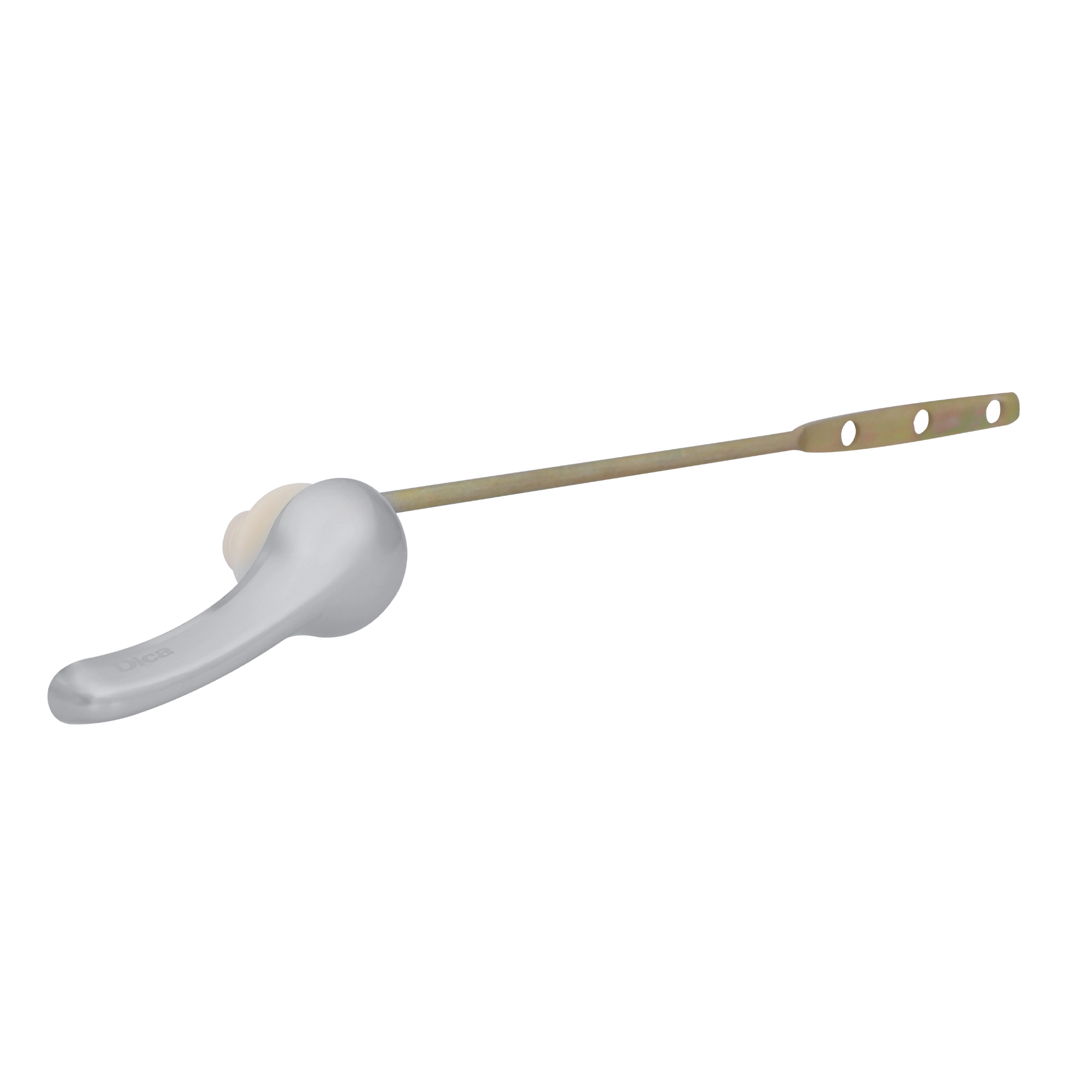 Palanca de repuesto para excusado instalación frontal acabado cromo Dica código 3019 largo 27 cm cuerpo metálico