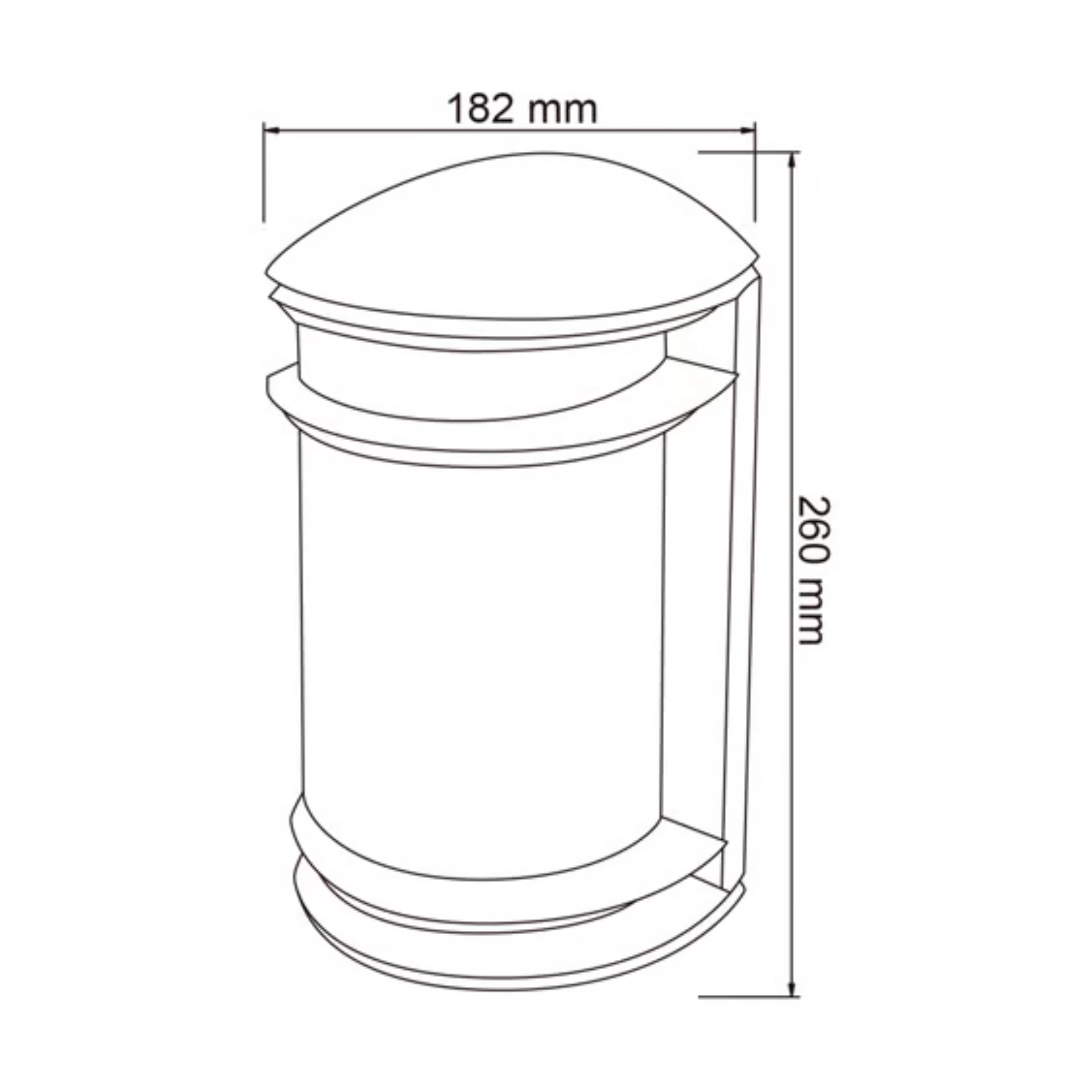 Luminario de muro sobreponer satinado 15 W URBINO – Tecnolite onofre ferreteria Luminario de muro satinado Tecnolite H-945/S URBINO para lámpara E27
