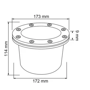 Luminario empotrado de piso exterior negro Tecnolite H-615/NG para AR111 G53