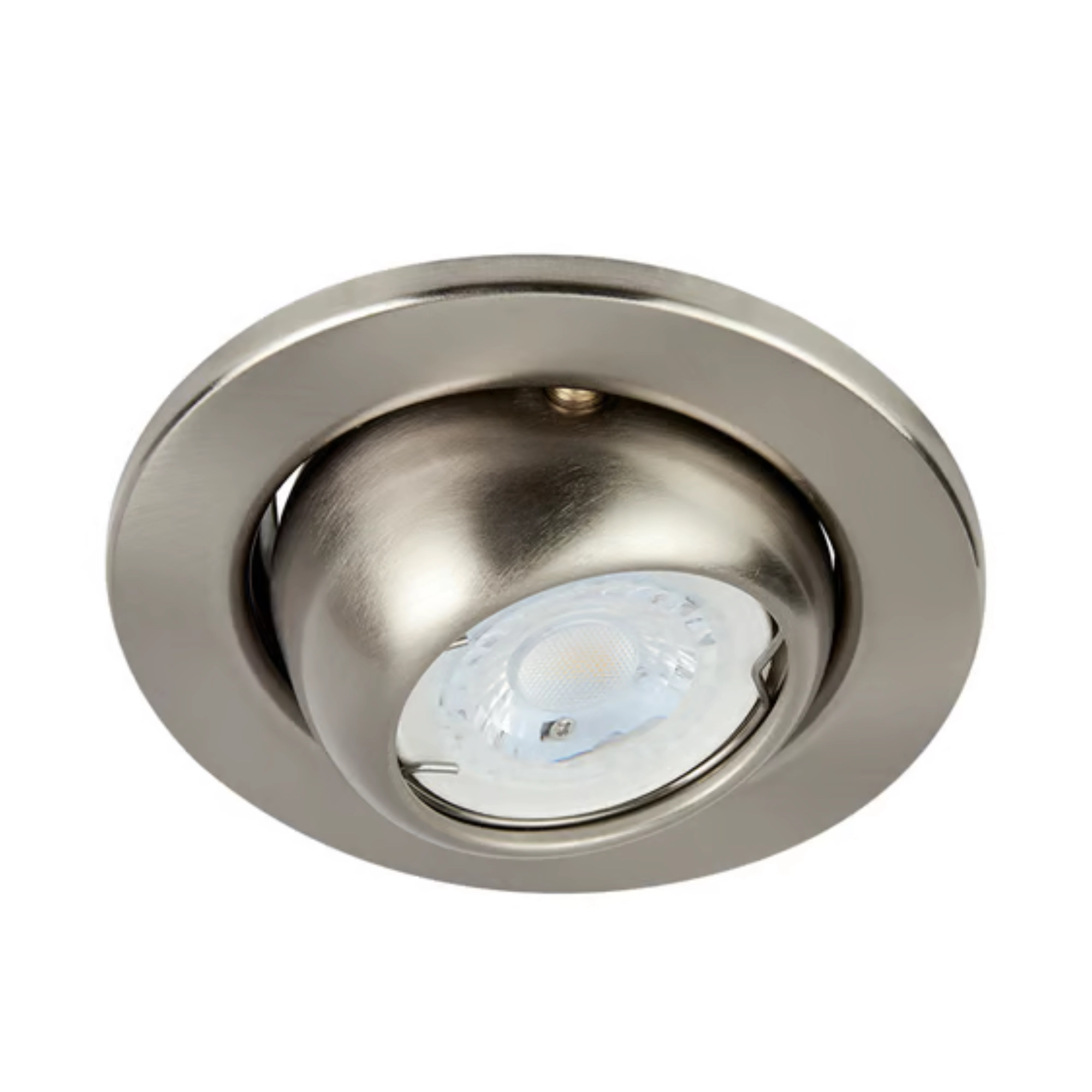 Luminario empotrado de techo orientable satinado 6 W ACARI – Tecnolite onofre ferreteria Luminario empotrado orientable satinado Tecnolite YD-345/S ACARI para LED GX5.3