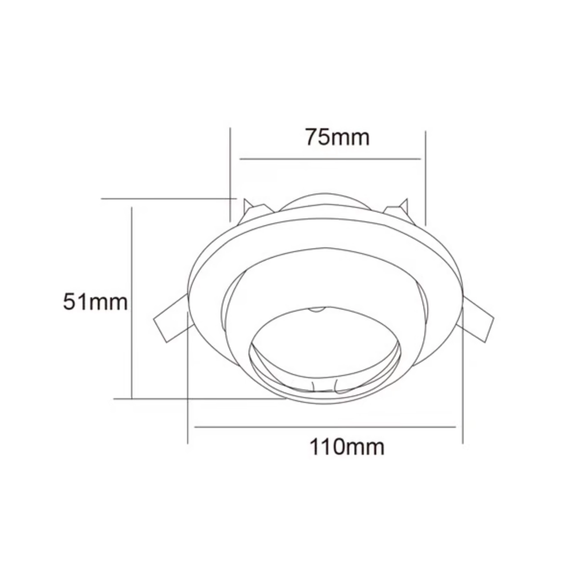Luminario empotrado de techo orientable satinado 6 W ACARI – Tecnolite onofre ferretería Luminario empotrado orientable satinado Tecnolite YD-345/S ACARI para LED GX5.3