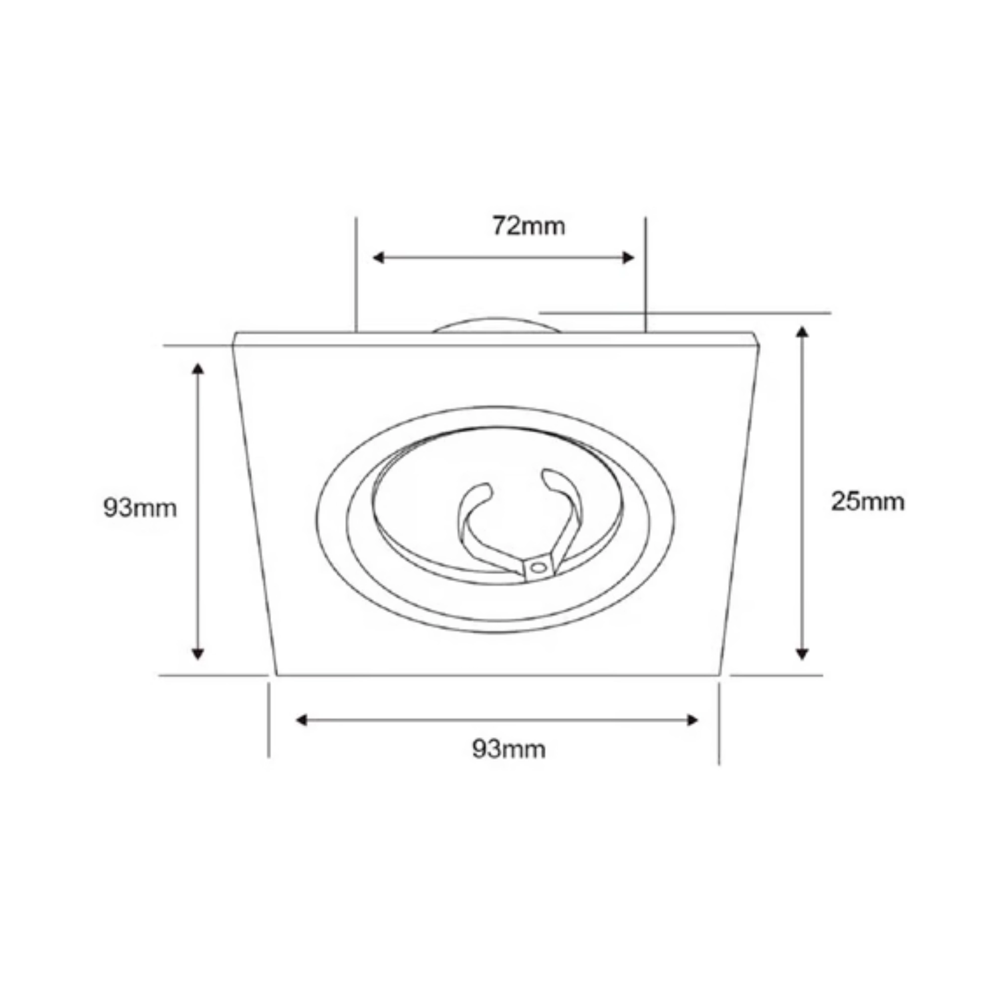 Luminario empotrado de techo para halógeno 50 W aluminio – Tecnolite onofre ferreteria Luminario empotrado de techo aluminio Tecnolite YD-620/AL para lámpara GX5.3