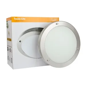 Plafón sobreponer techo redondo satinado Tecnolite PTL-7080/S GAMBERI doble E26