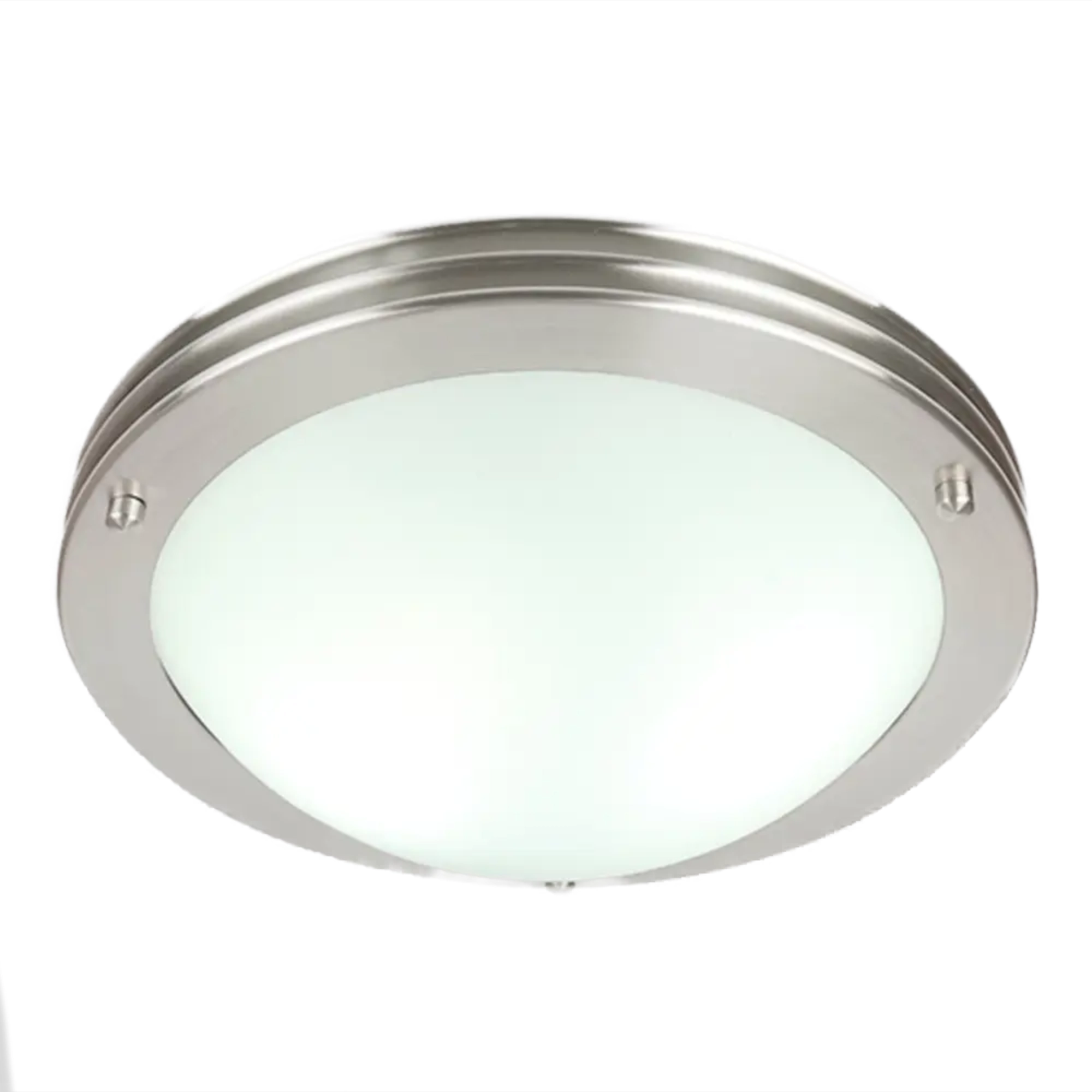Plafón sobreponer redondo satinado 30 W GAMBERI – Tecnolite onofre ferreteria Plafón sobreponer techo redondo satinado Tecnolite PTL-7080/S GAMBERI doble E26