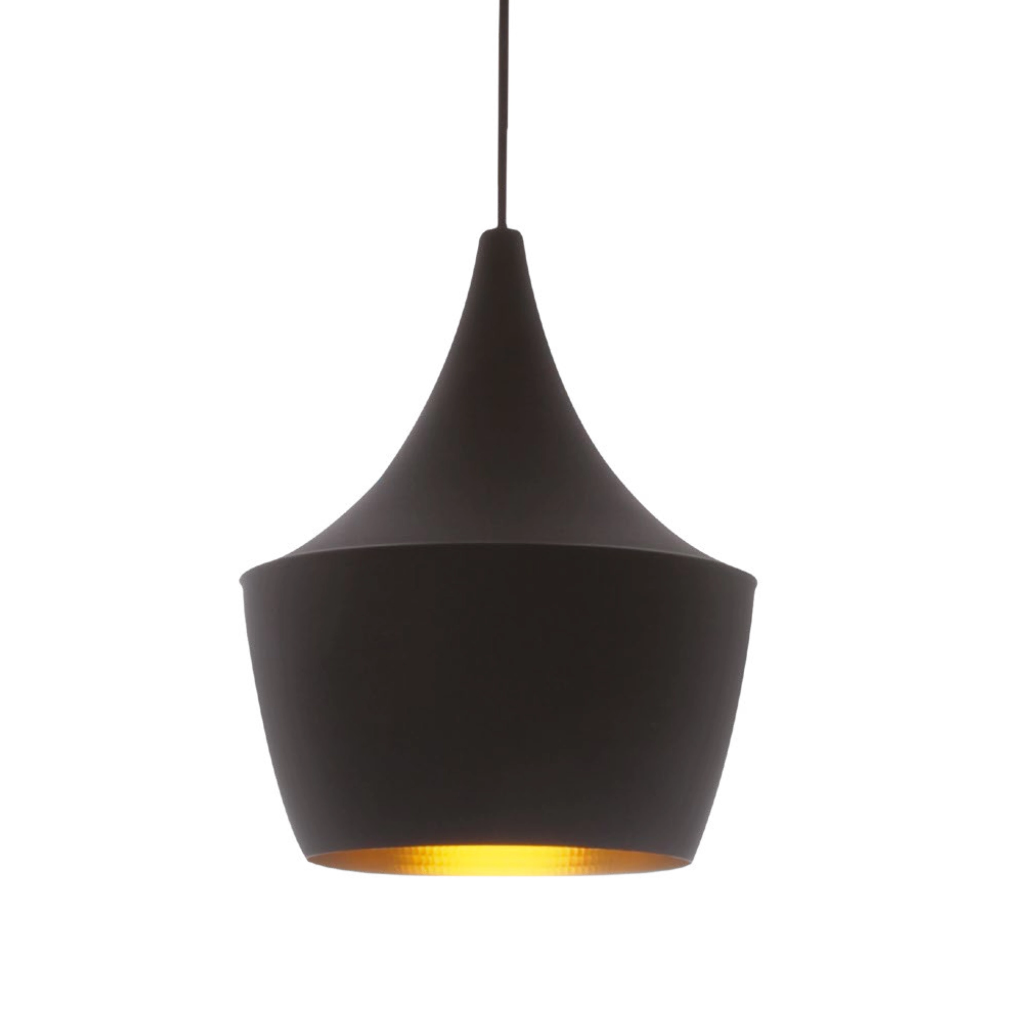 Luminario colgante interior Ø 24.4 cm x H 120 cm color negro / interior dorado marca Maxxi modelo CL8001N