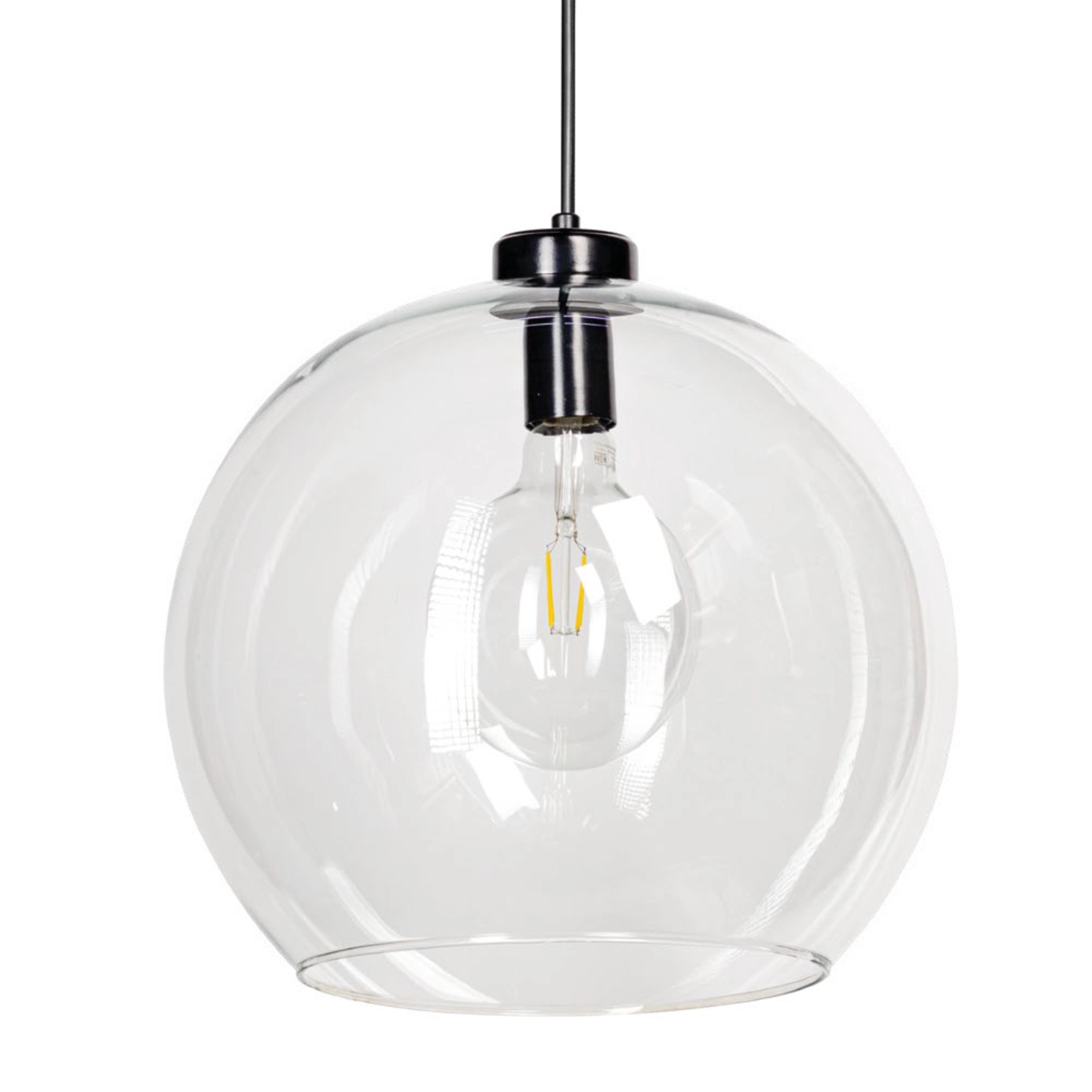 Luminario colgante interior Ø 40 cm x H 120 cm color negro / vidrio transparente marca Maxxi modelo CL7031NTRA