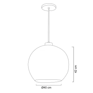 Luminario colgante interior Ø 40 cm x H 120 cm color negro / vidrio transparente marca Maxxi modelo CL7031NTRA
