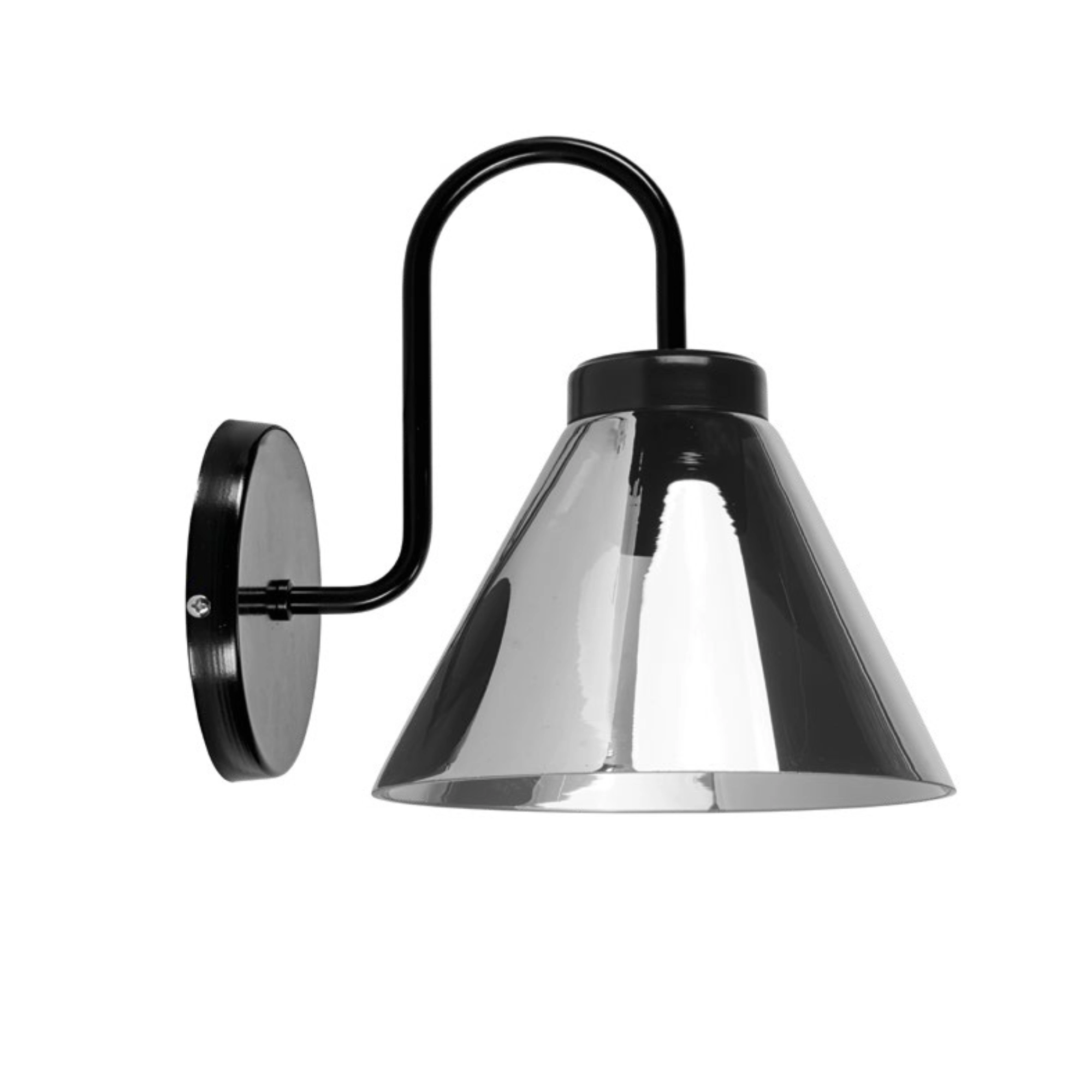 Luminario de pared arbotante interior Ø 19 cm, 23.5 x 27 cm color negro / cromo degradado marca Maxxi modelo AR8025N