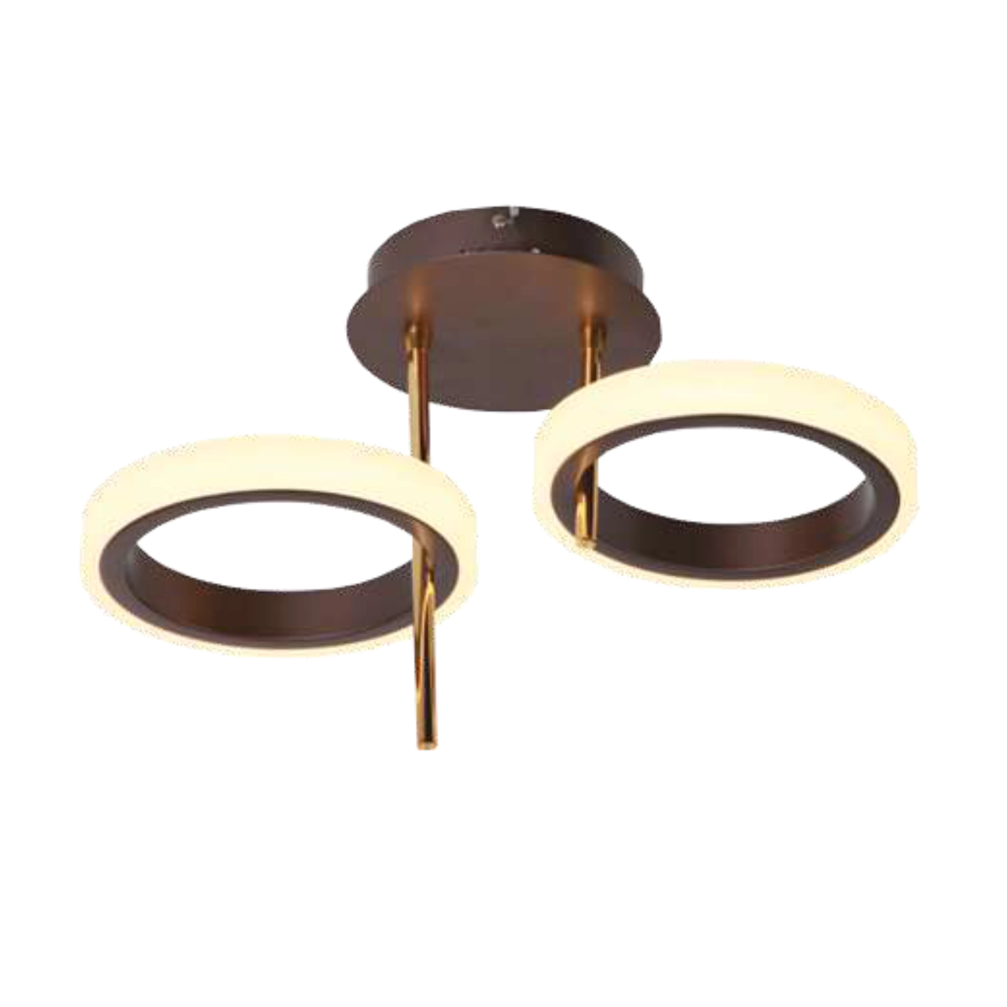 Luminario de techo plafón interior Ø 42 cm color café con detalles dorados marca Maxxi modelo PF8217LED3TC